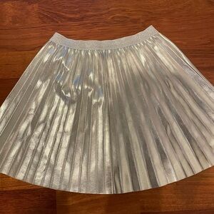 Silver Pleated girls  Skirt